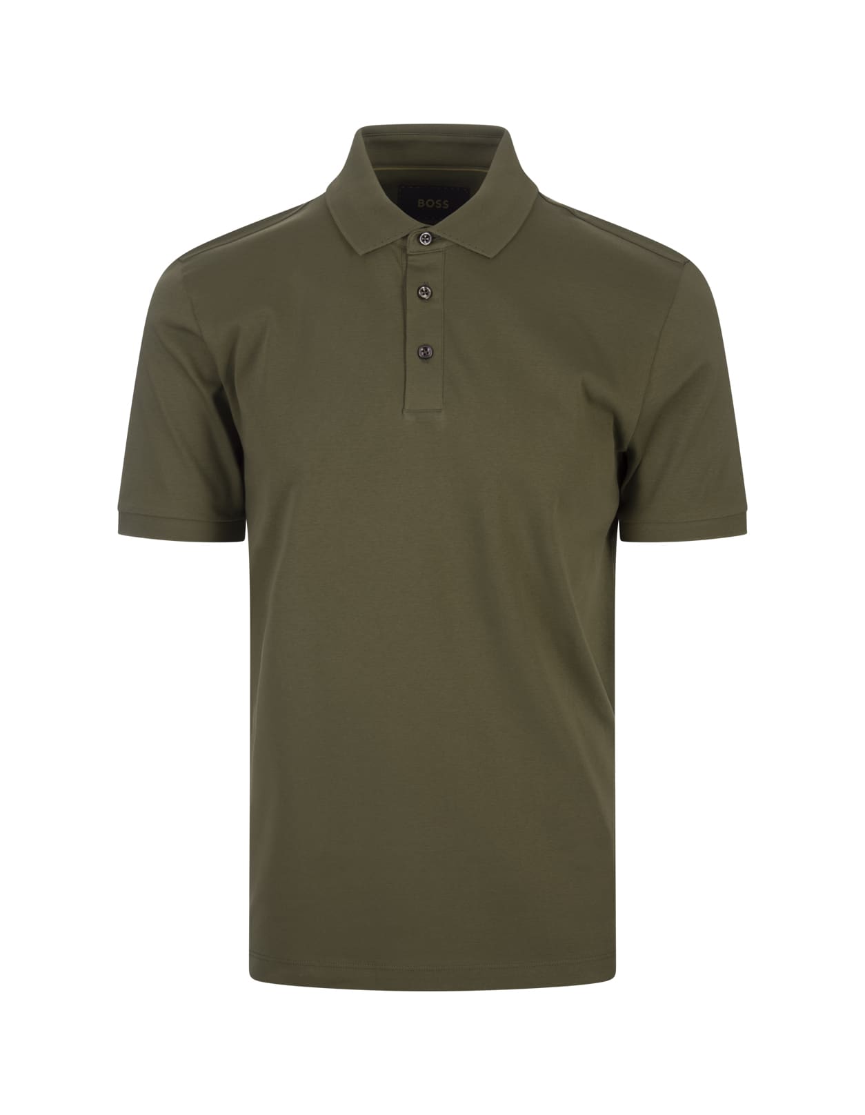 Military Green Knitted Polo Shirt