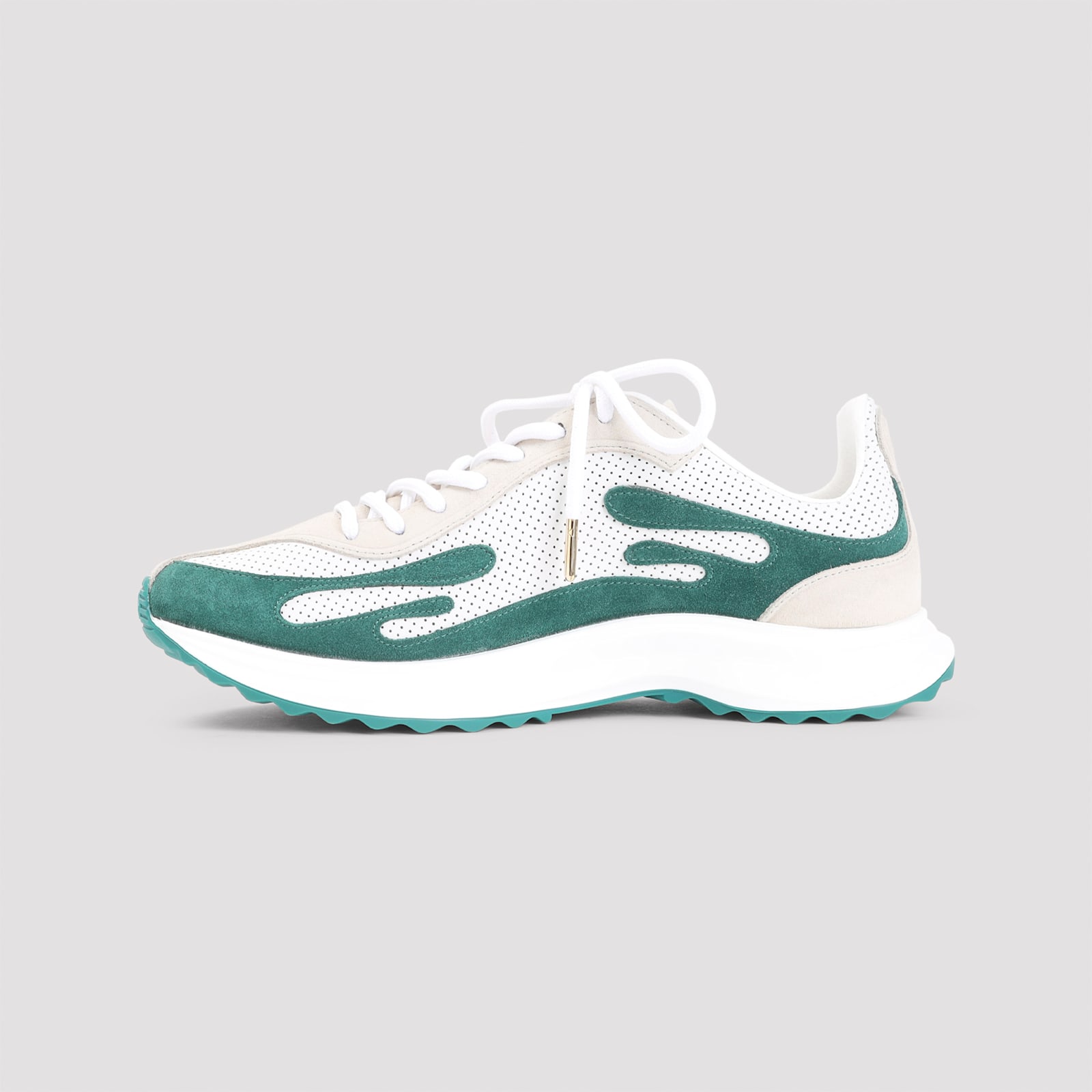 Casablanca Multicolour Sneakers With Green Suede Overlays In White
