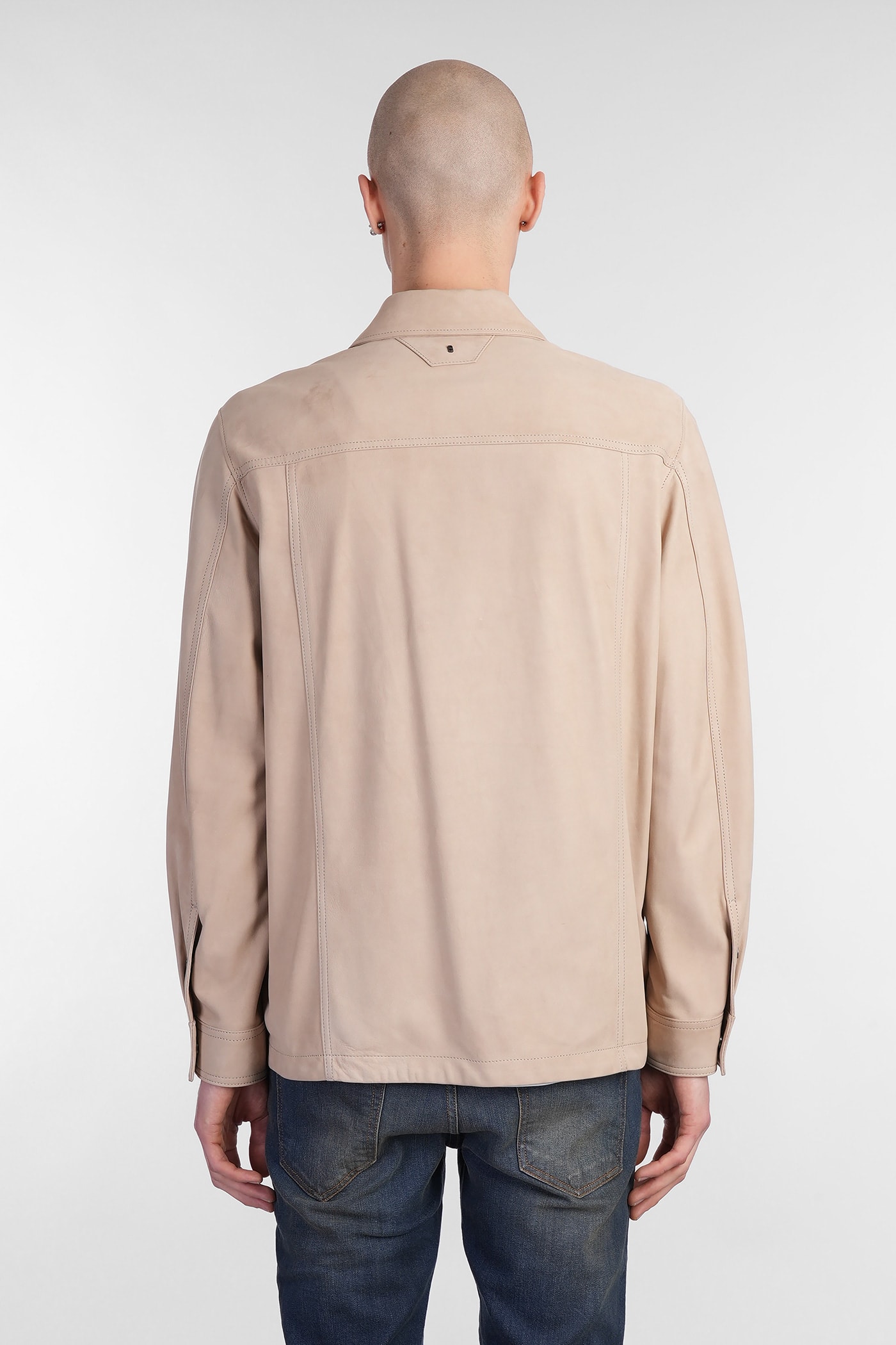 Salvatore Santoro Leather Jacket In Beige Leather In Beige