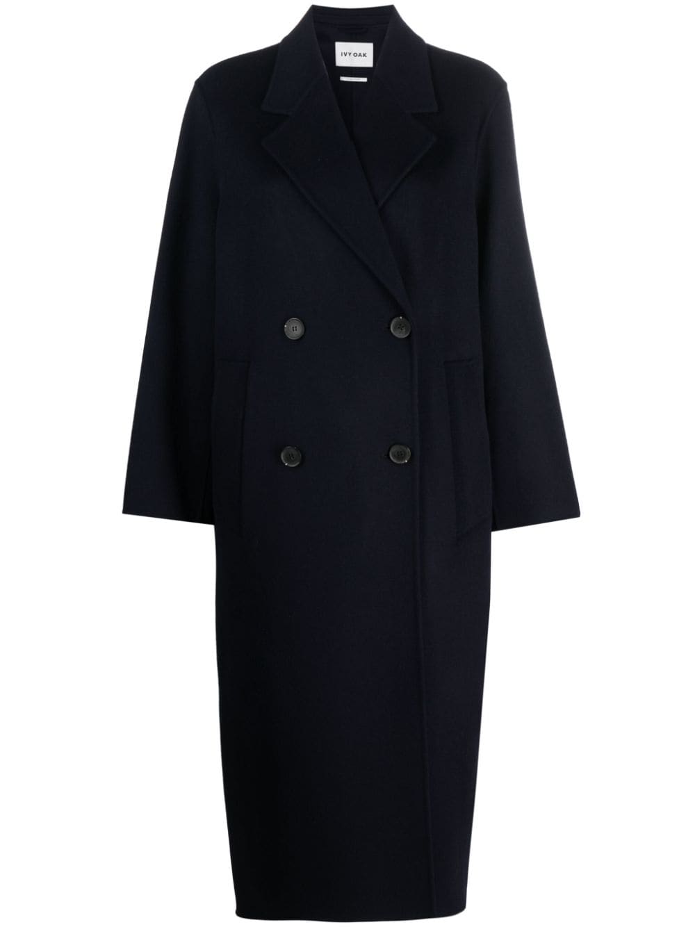 Shop Ivy & Oak Clara Double Breasted Oversize Coat In Navy Blue