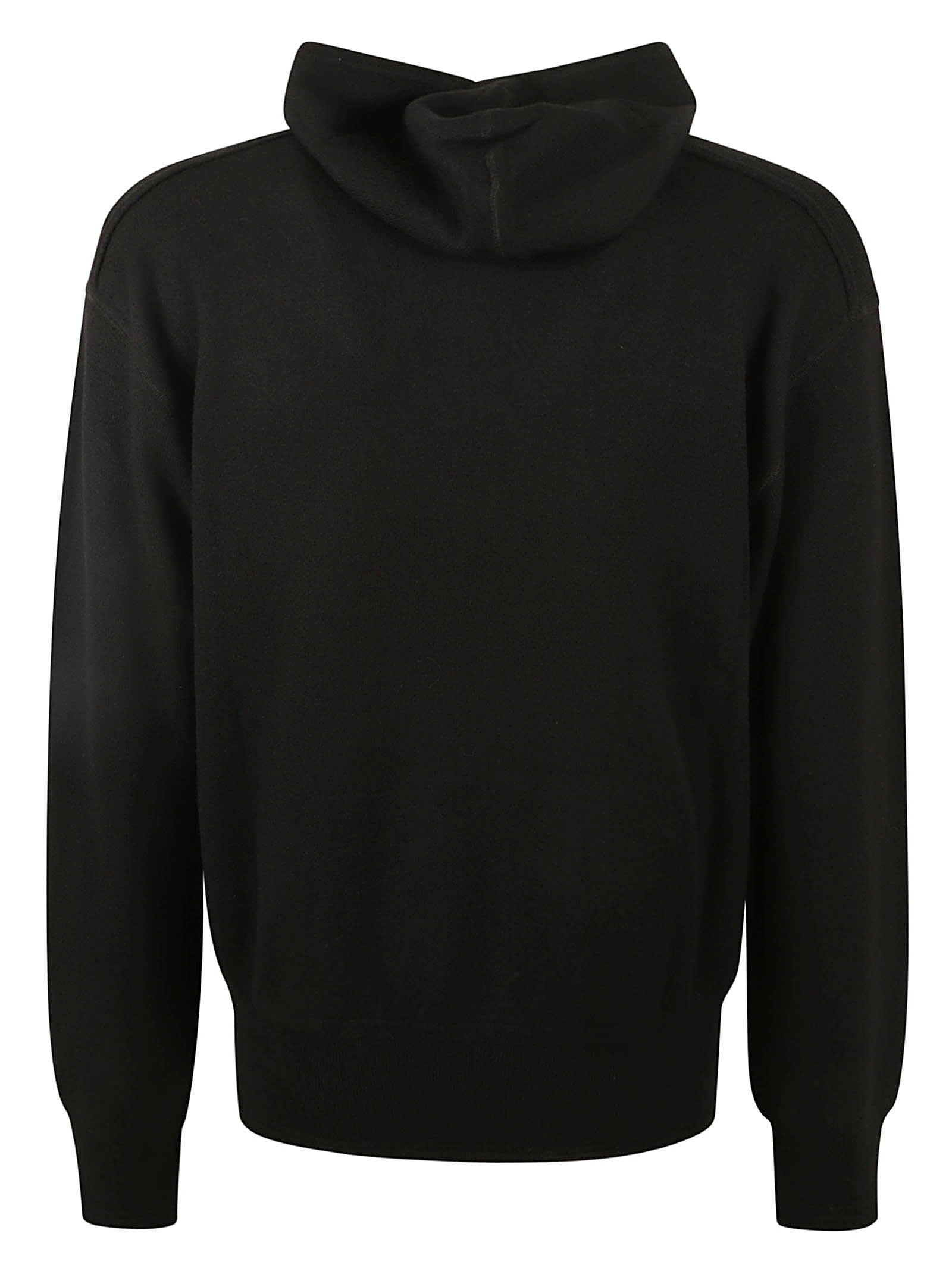 Shop Burberry Rib Trim Hooded Sweater In Black