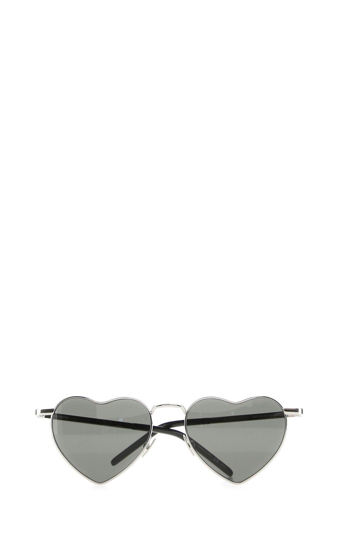 Shop Saint Laurent Silver New Wave Sl 301 Loulou Sunglasses In Silver Silver Grey