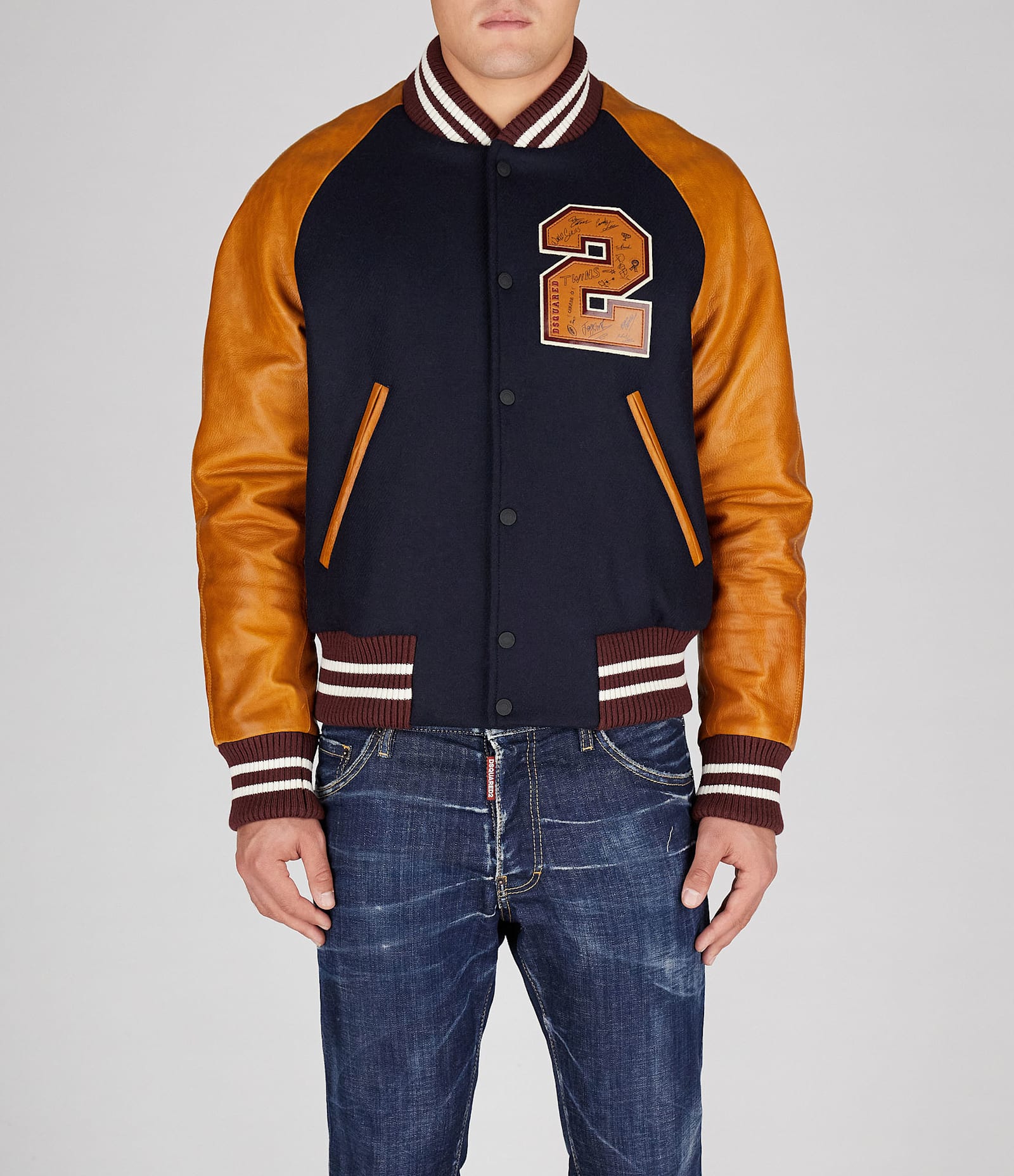 Shop Dsquared2 Sportsjackets In Navy Blue