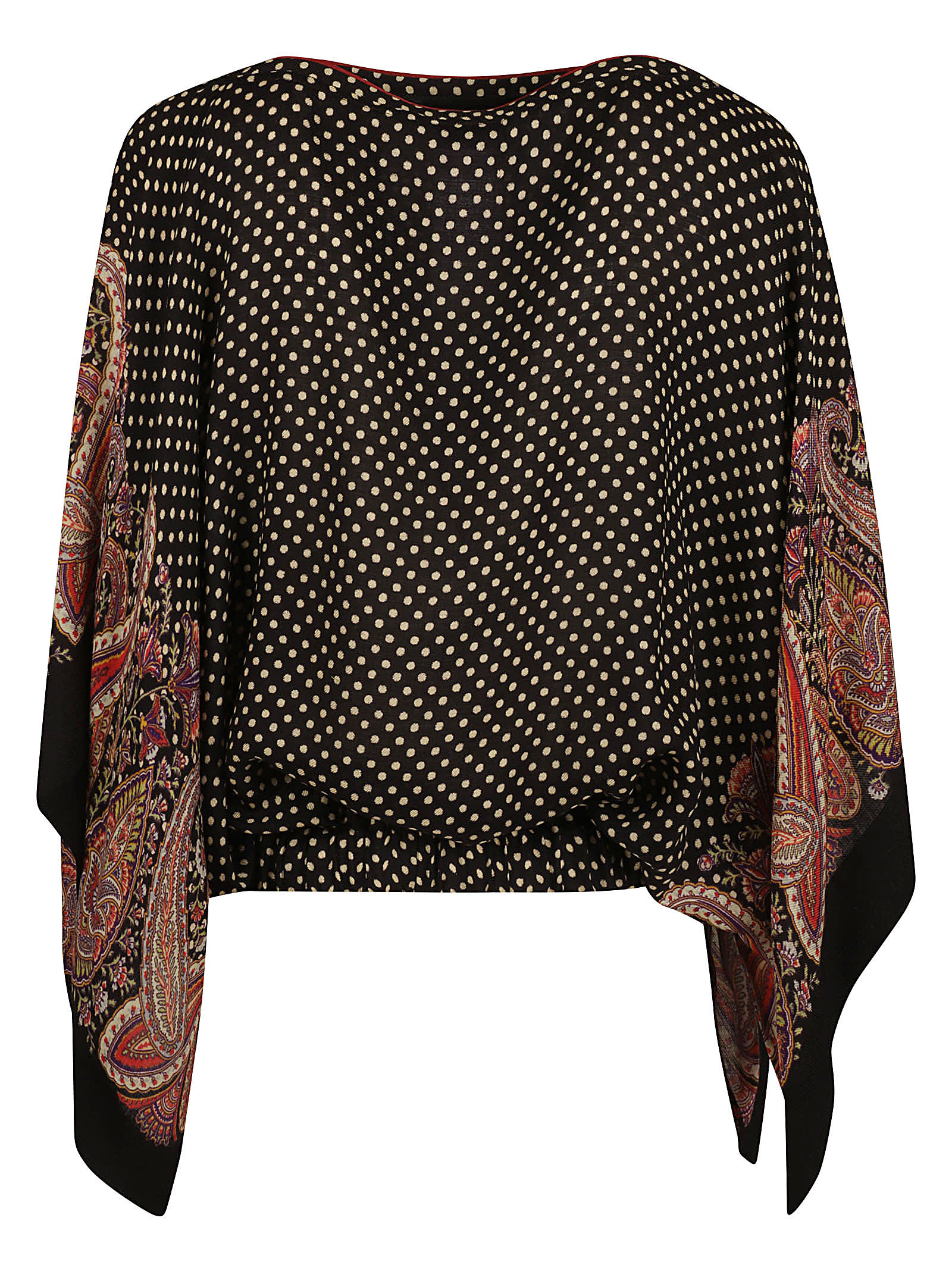 Shop Etro Dotted Print Blouse In Black