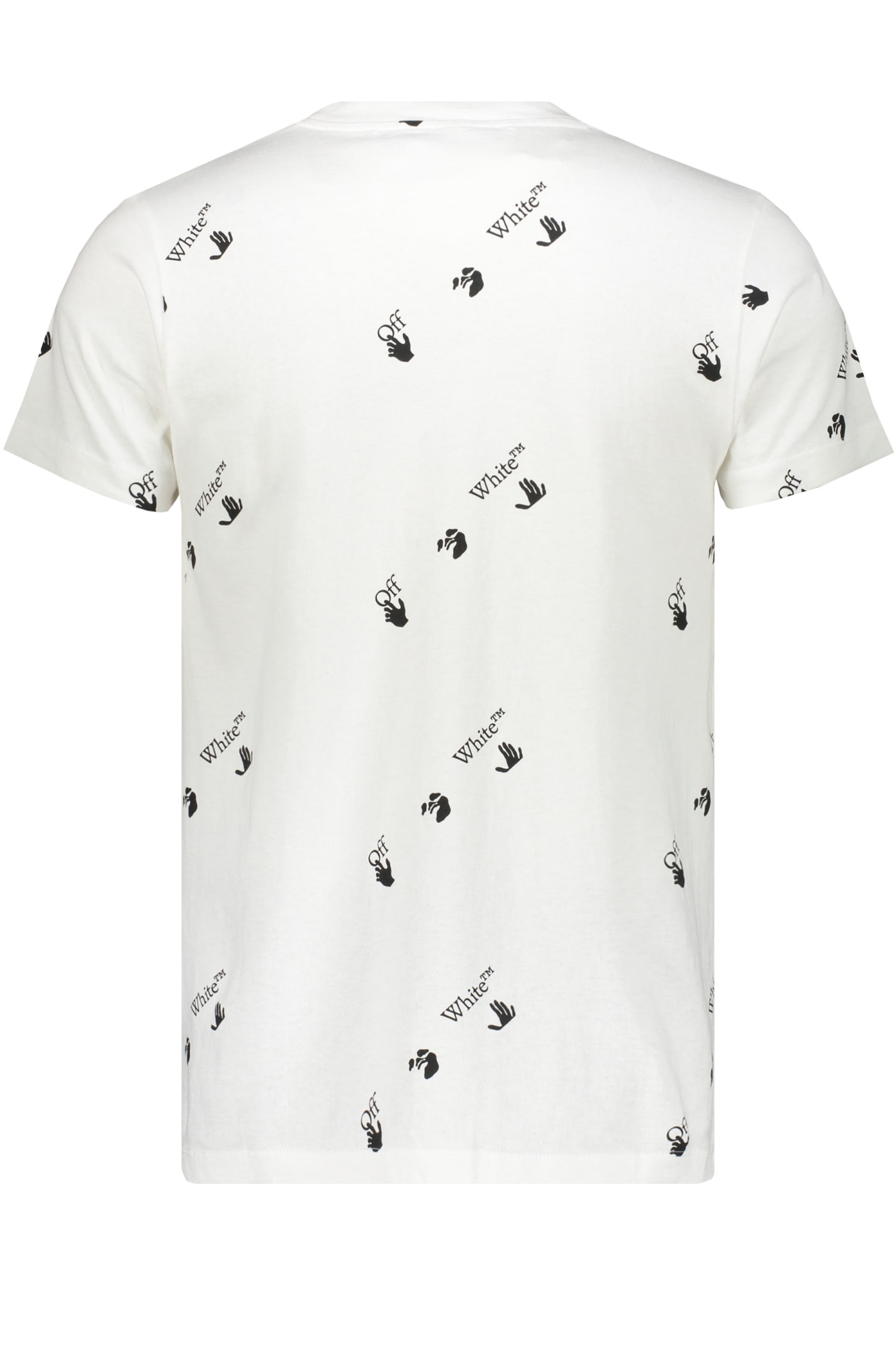 Shop Off-white Short Sleeve Printed Cotton T-shirt In White