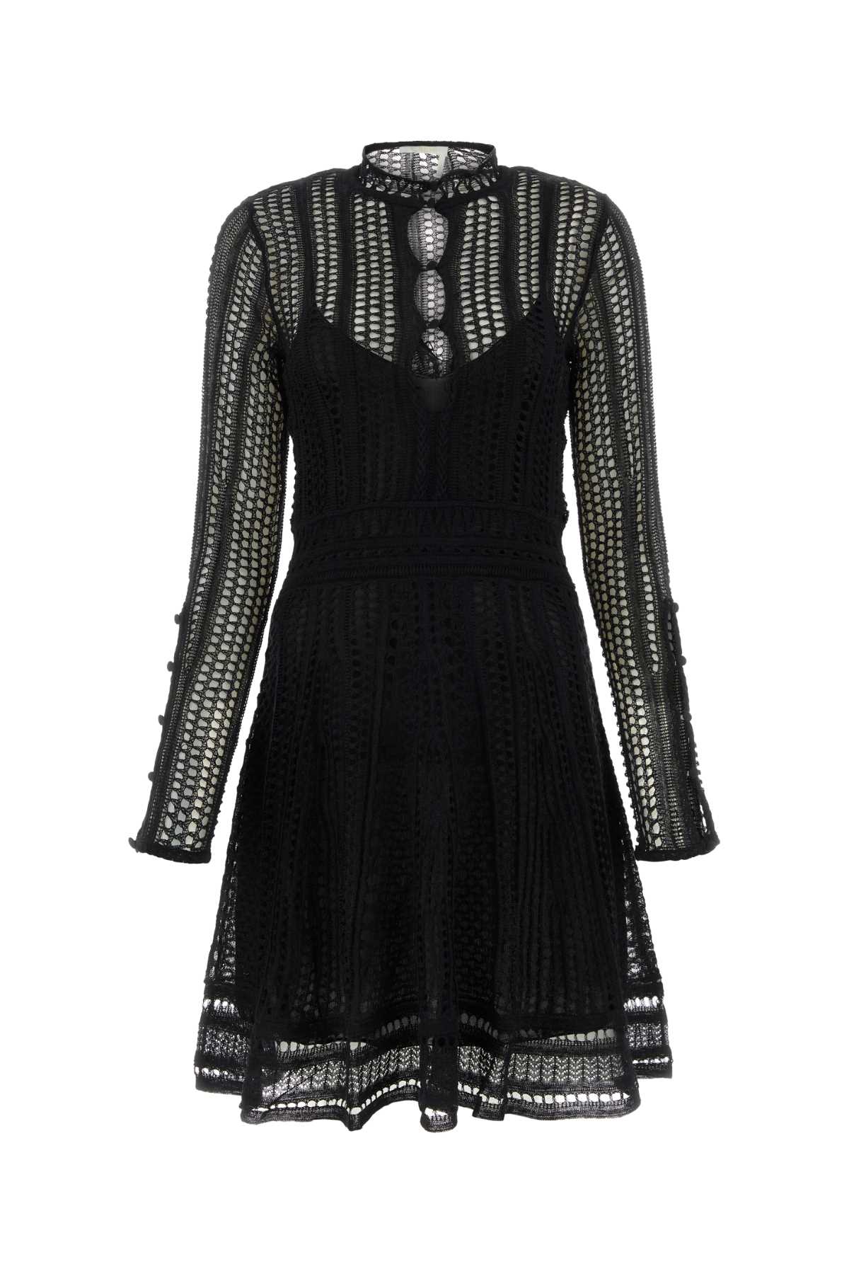 Chloé Black Linen Blend Mini Dress