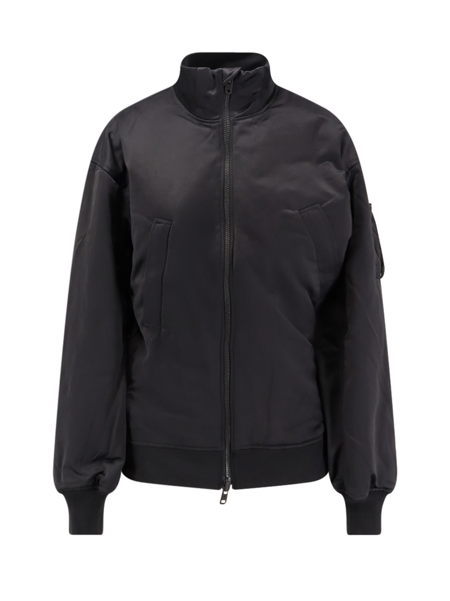 Y-3 Asymmetric Zip-up Track Jacket In Black