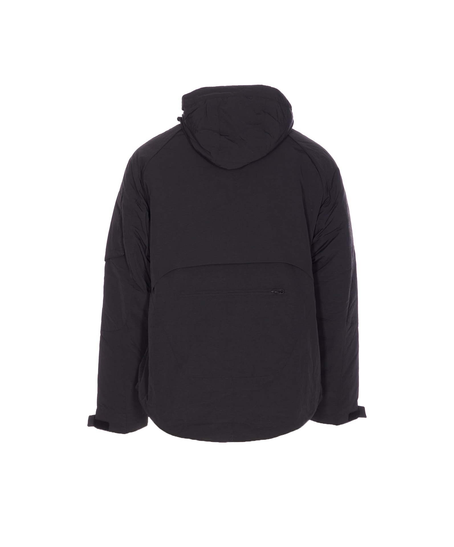 Jg1 Hybrid Hooded Down Jacket In Black