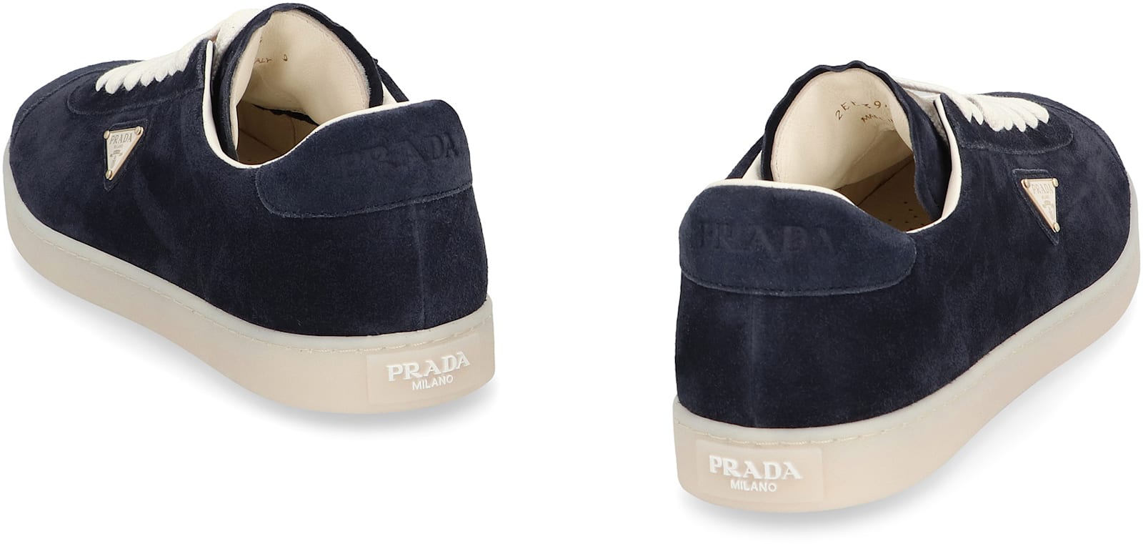 Shop Prada Lane Suede Sneakers In Blue