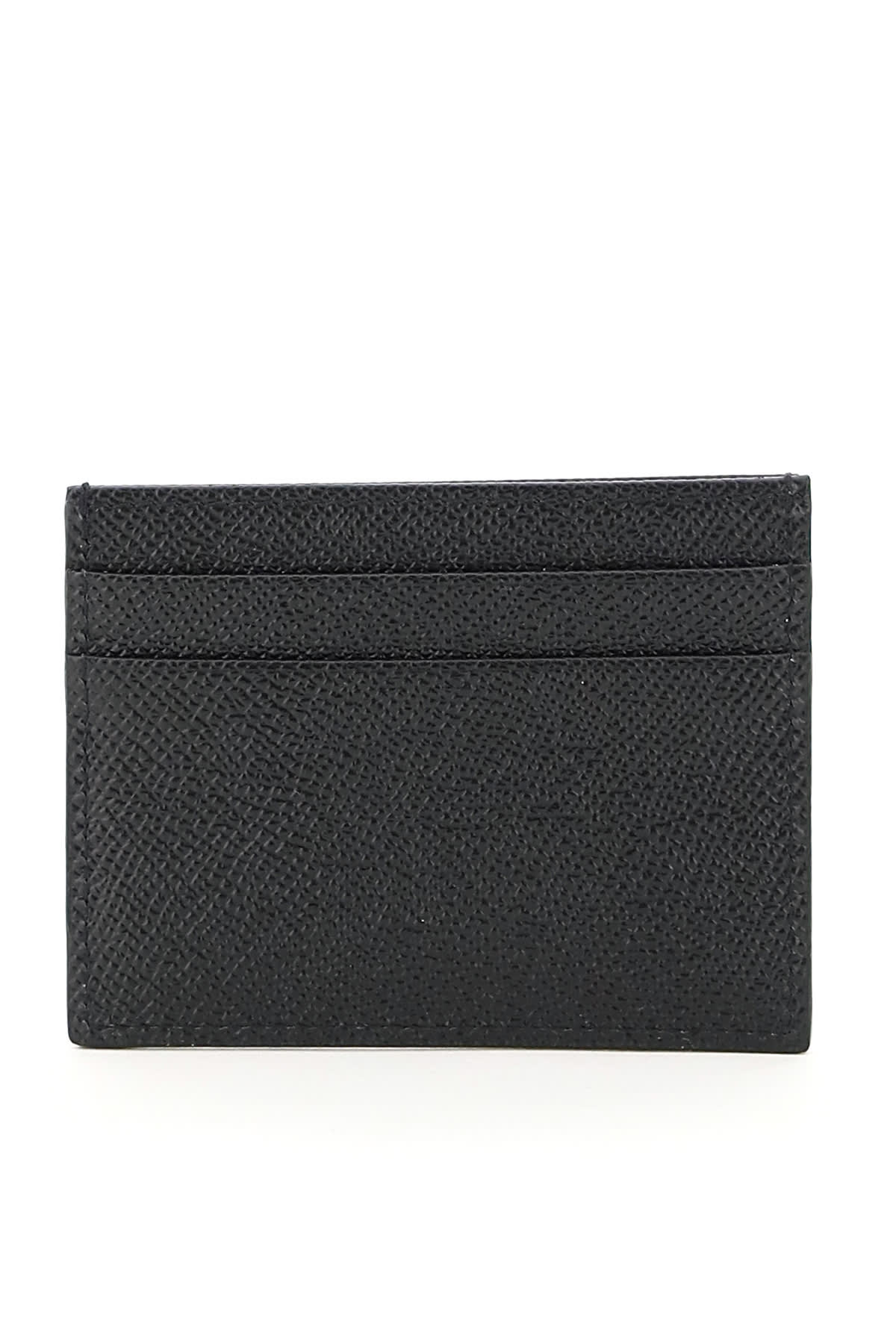 Shop Dolce & Gabbana Leather Card Holder With Logo Plaque In Nero (black)