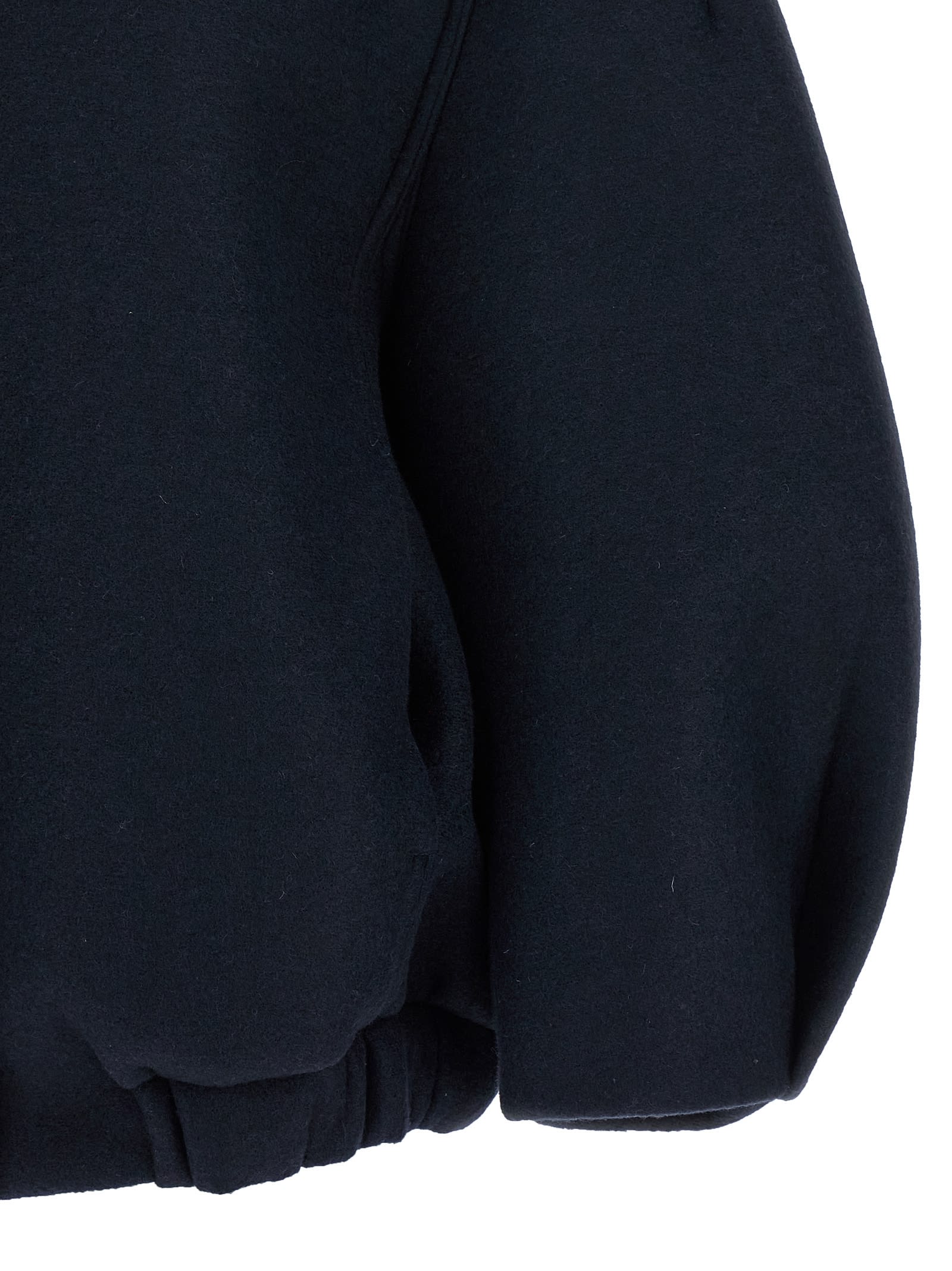 Dries Van Noten Balloon-sleeve High-neck Jacket In Blue