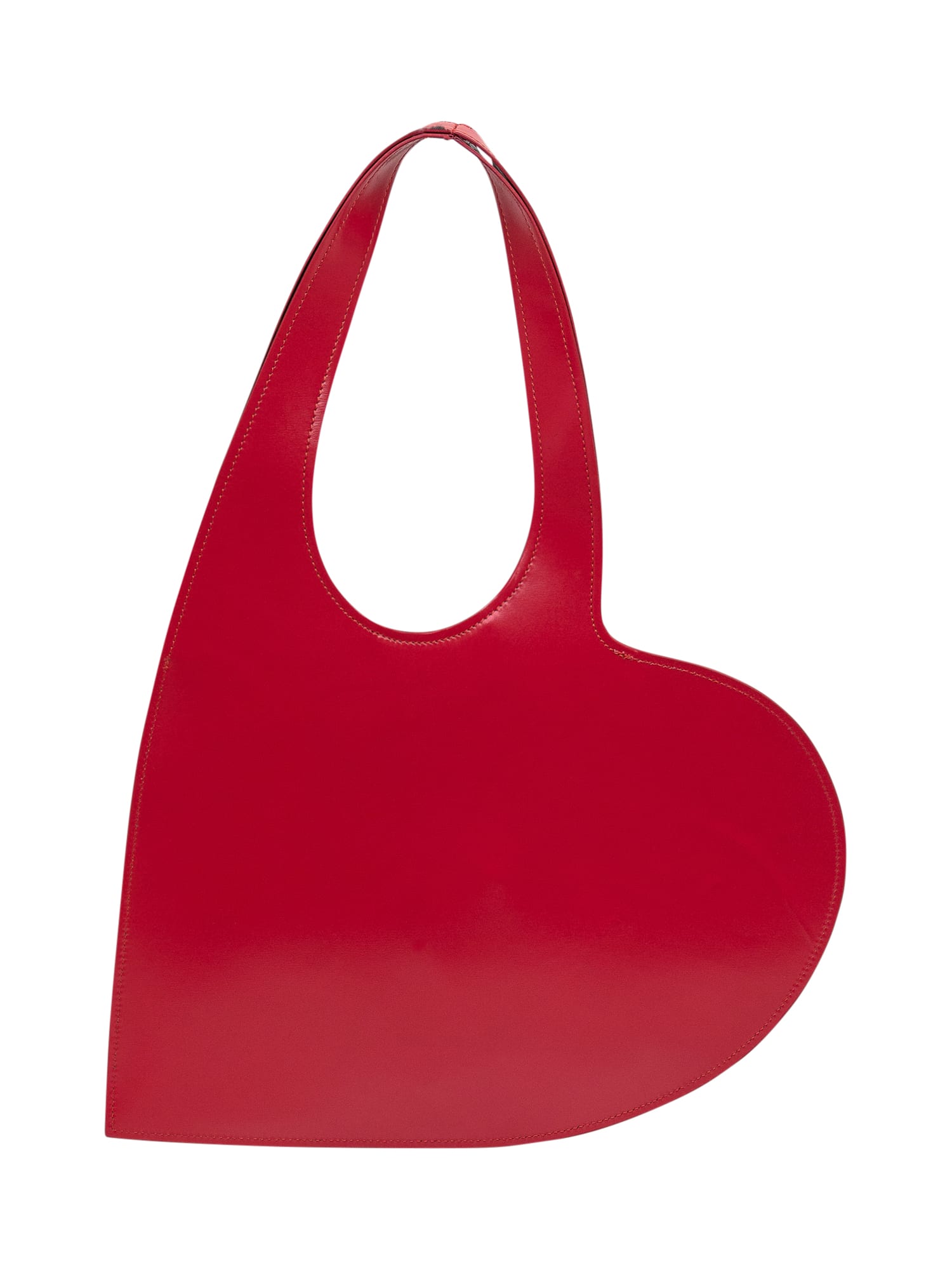 Shop Coperni Gloss Mini Heart Bag In Red