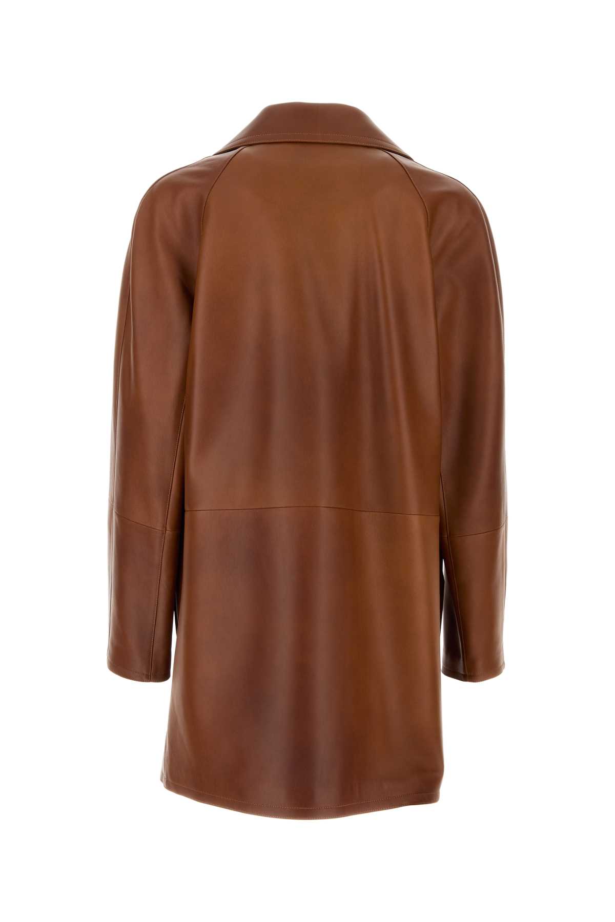 Shop Loewe Brown Nappa Leather Jacket In Earthbrown