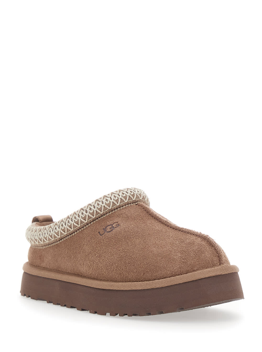 Ugg Tazz Braided-trim Slippers In Brown