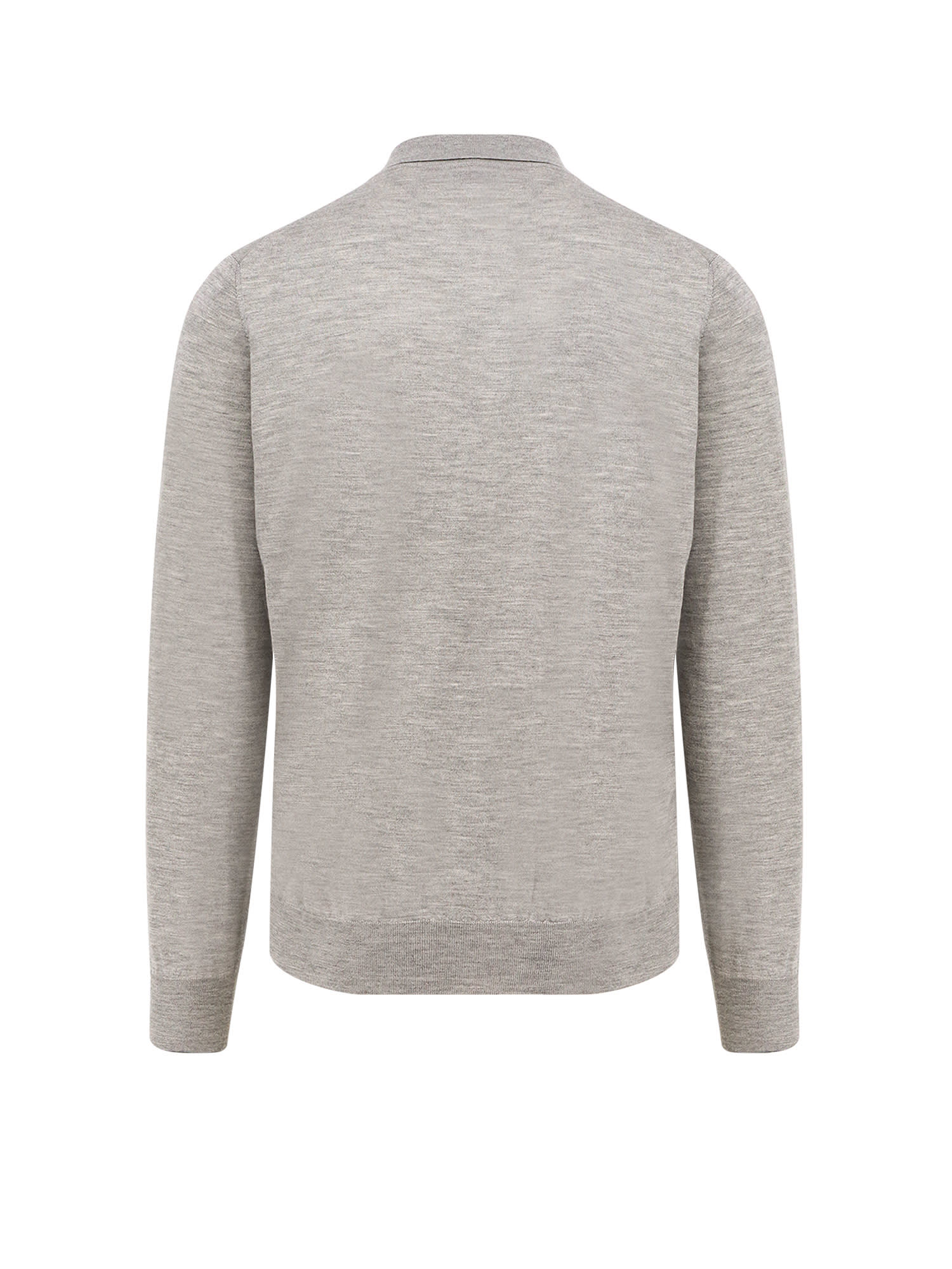 Brunello Cucinelli Long-sleeved Grey Polo With Textured Fabric In Gray