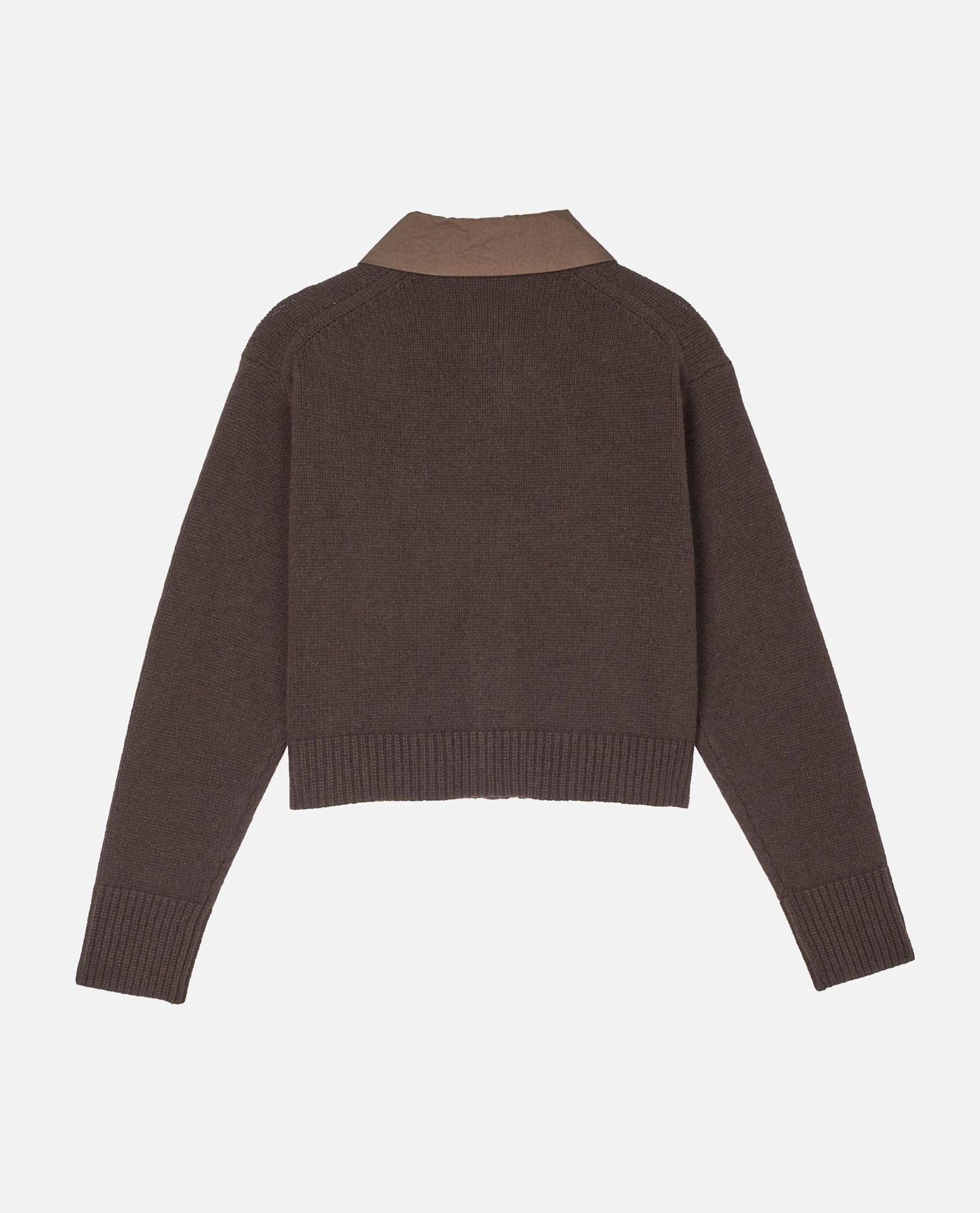 Cecilie Bahnsen Bibi Cashmere Blend Cardigan With Embroidered Collar In Brown
