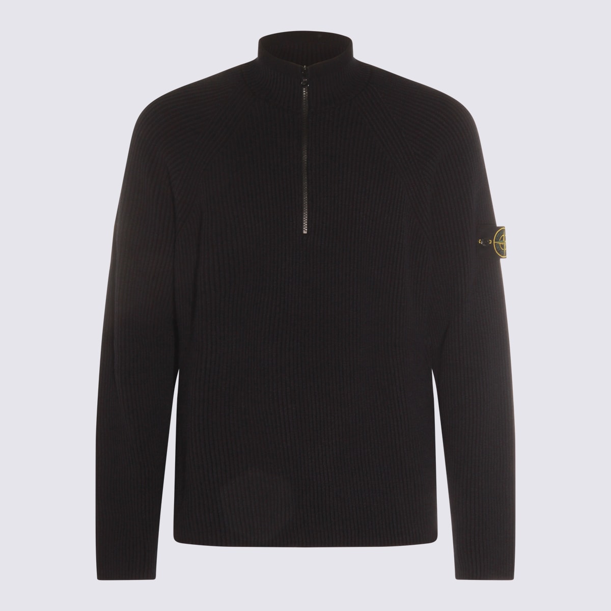 Stone Island Ribbed Crewneck Sweater Fitted Shape In Brown