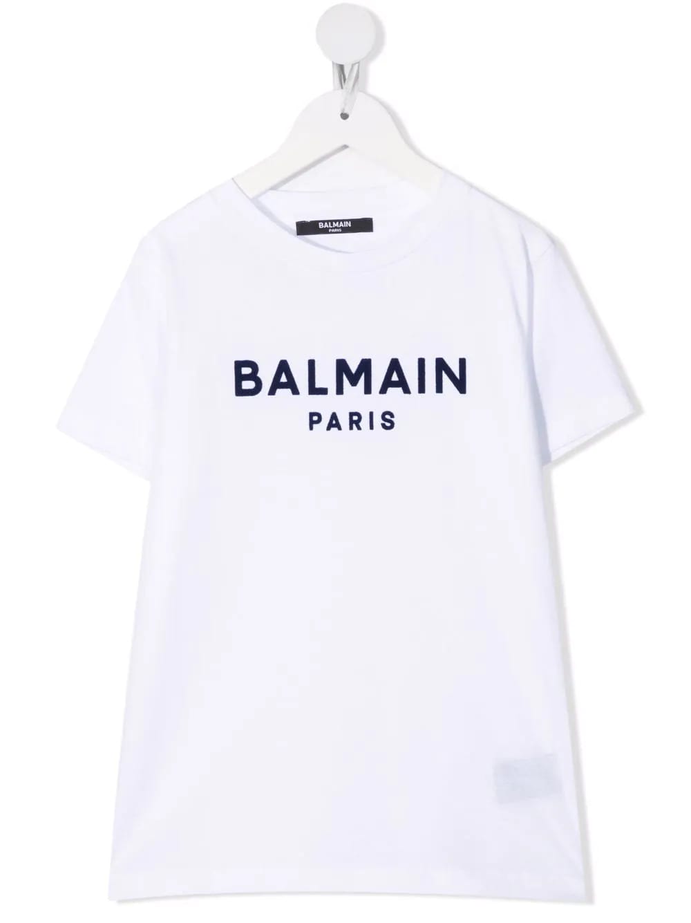 Balmain Kids White T-shirt With Black Velvet Logo