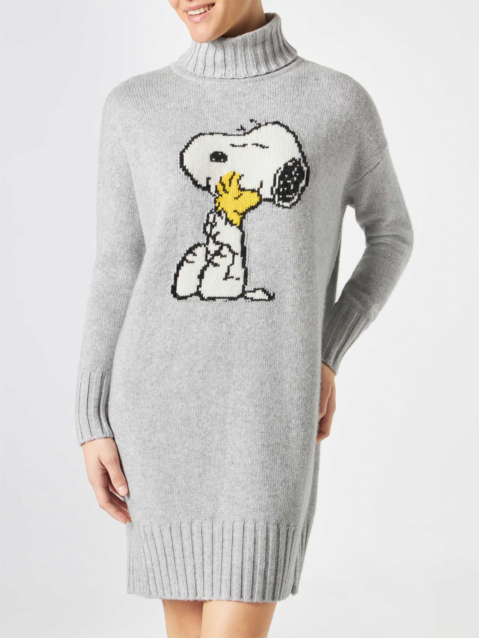 Woman Knit Dress With Snoopy Jacquard Print peanuts Special Edition