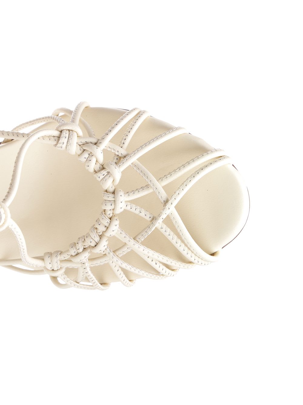 FORTE FORTE WHITE LEATHER SANDALS