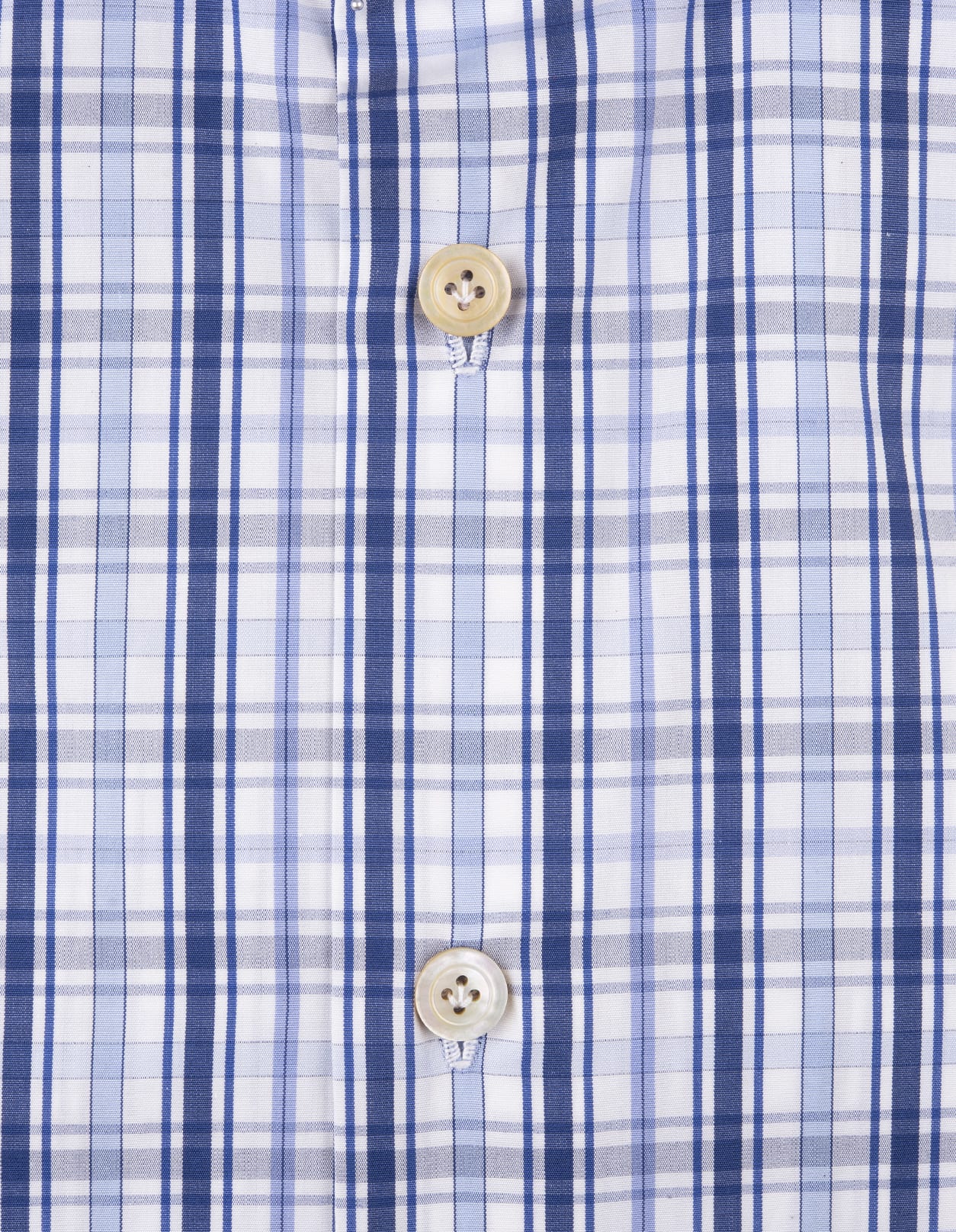 Shop Kiton Blue Check Pattern Shirt