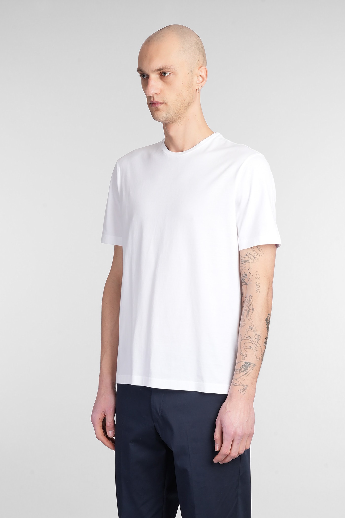 Roberto Collina Crew Neck Cotton T-shirt Clothing In White