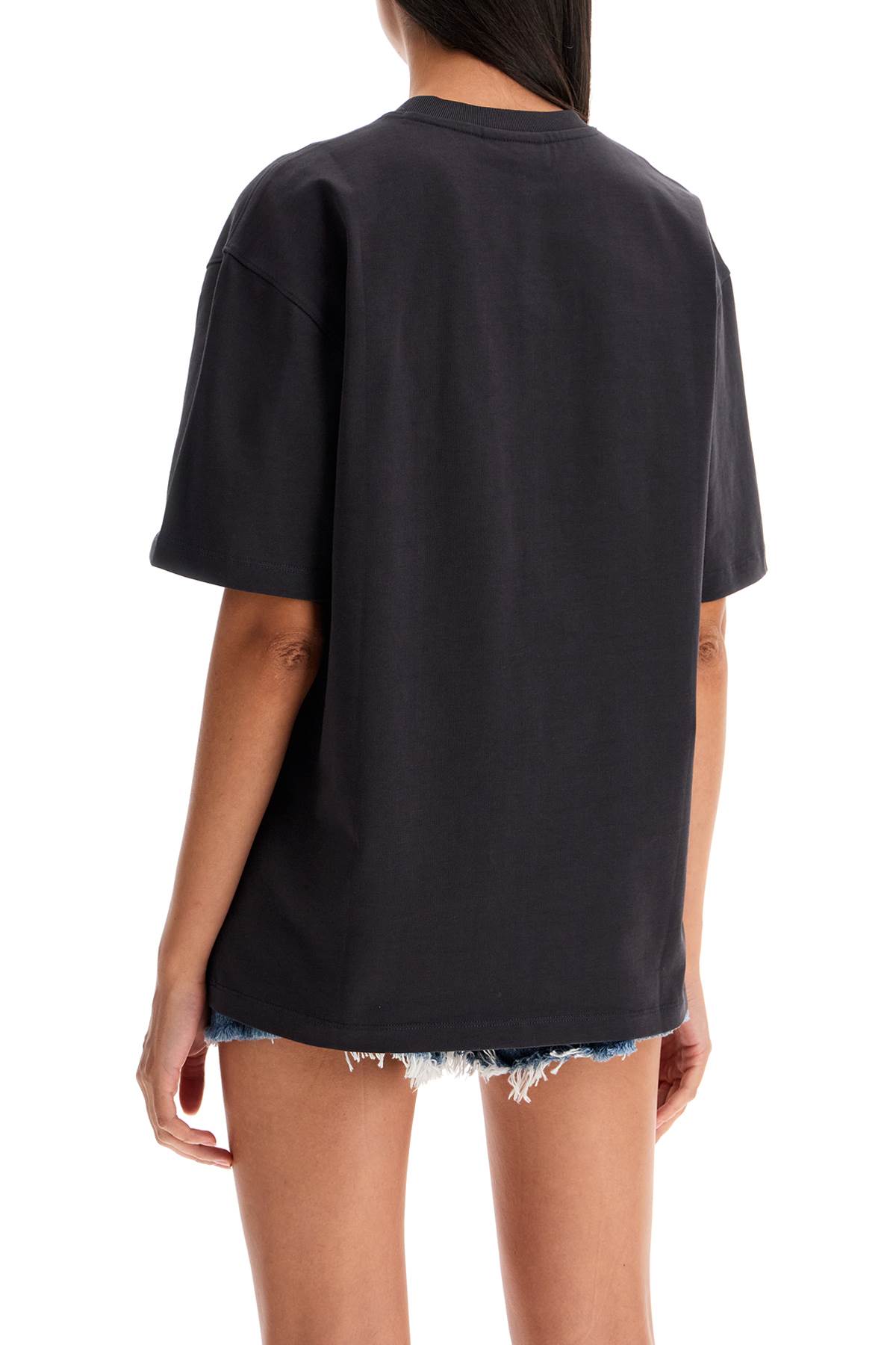 Ganni Embroidered Oversized T In Phantom (grey)
