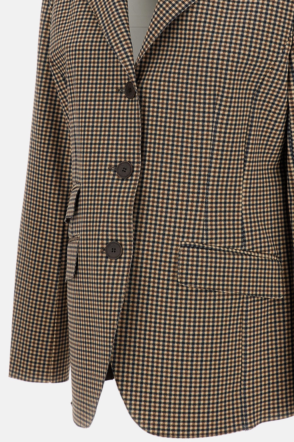Irie Button Check Coat In Green