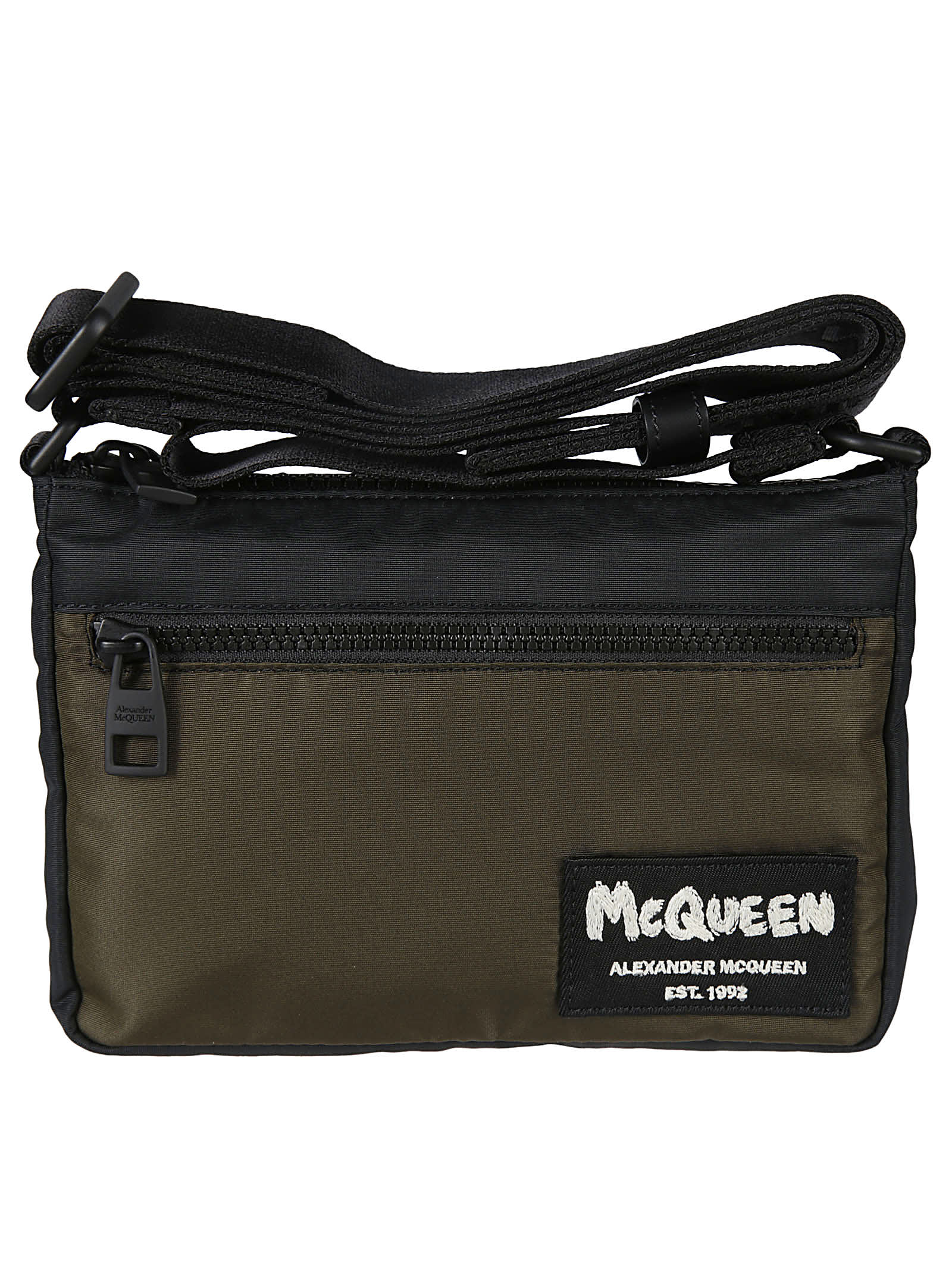 Alexander McQueen Logo Patched Zip Shoulder Bag
