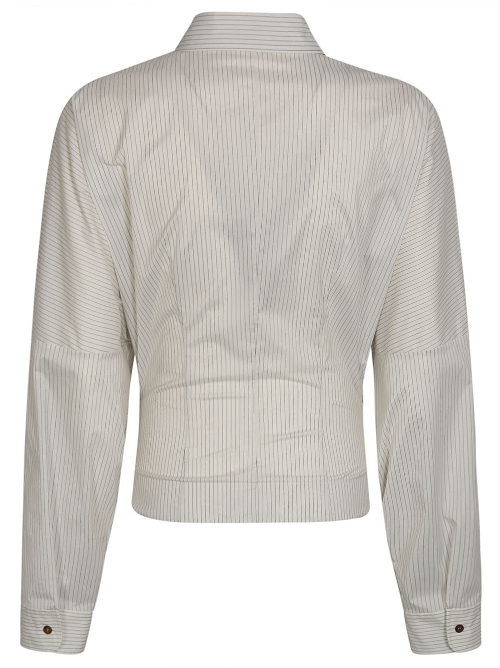 Shop Philosophy Di Lorenzo Serafini Wrap Stripe Shirt In White