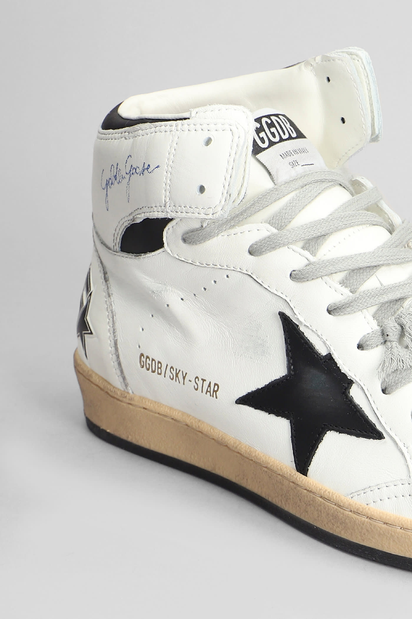 Shop Golden Goose Sky Star Sneakers In White Leather