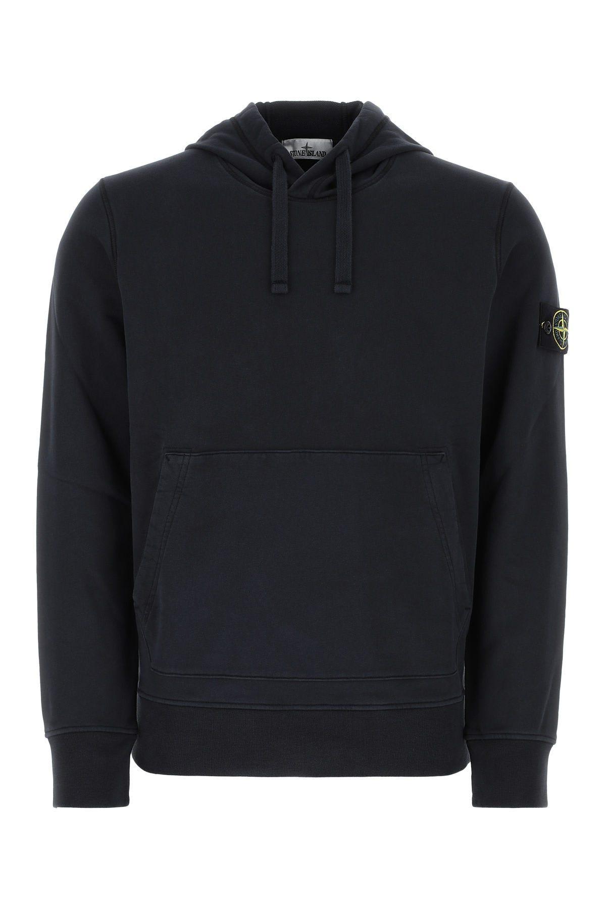 Stone Island Mens Blue Cotton Sweatshirt In Navy Blue