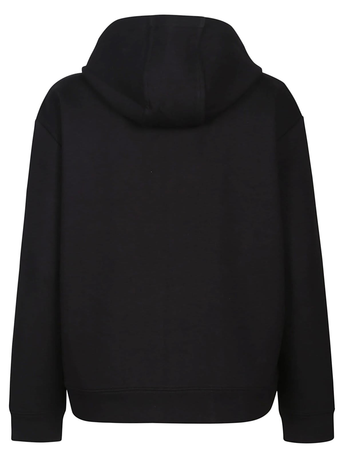 Shop Pinko Logo Embellished Zip-up Hooded Jacket In Black