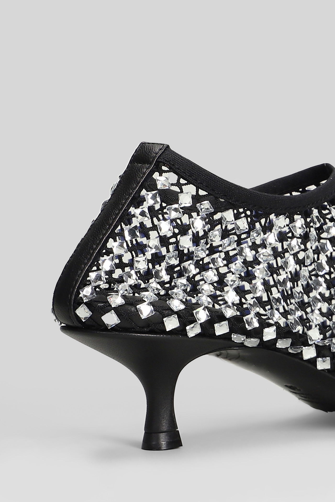 Christopher Esber Minette Bezeled 50mm Low Heels Ankle Boots In Black Nylon In Black
