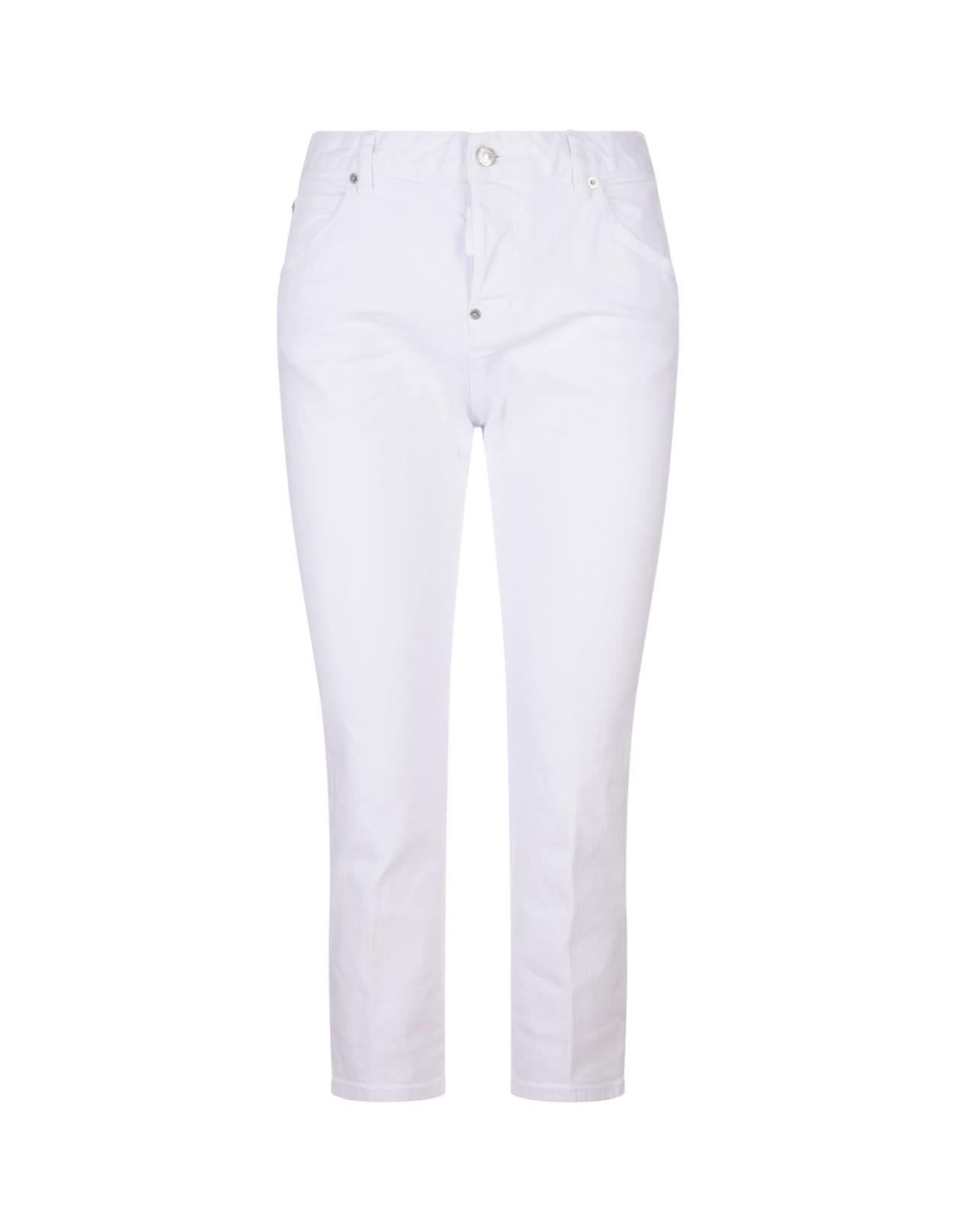 Dsquared2 Woman White Cropped Dyed Cool Girl Jeans