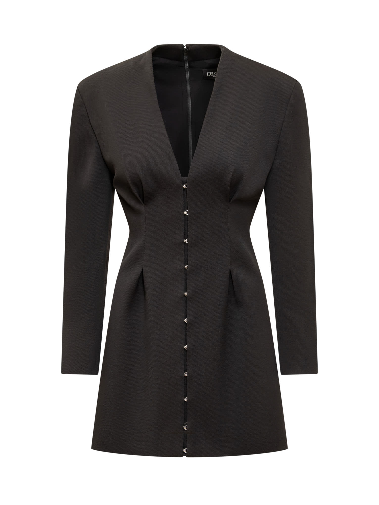 Shop Del Core V-neck Dress In Black