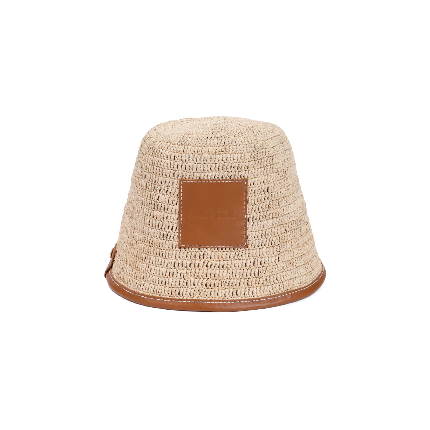 Jacquemus Le Bob Logo Patch Bucket Hat In Neutral