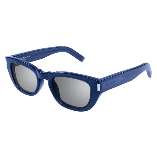 Shop Saint Laurent Sl 601 Sunglasses In Blue Blue Silver