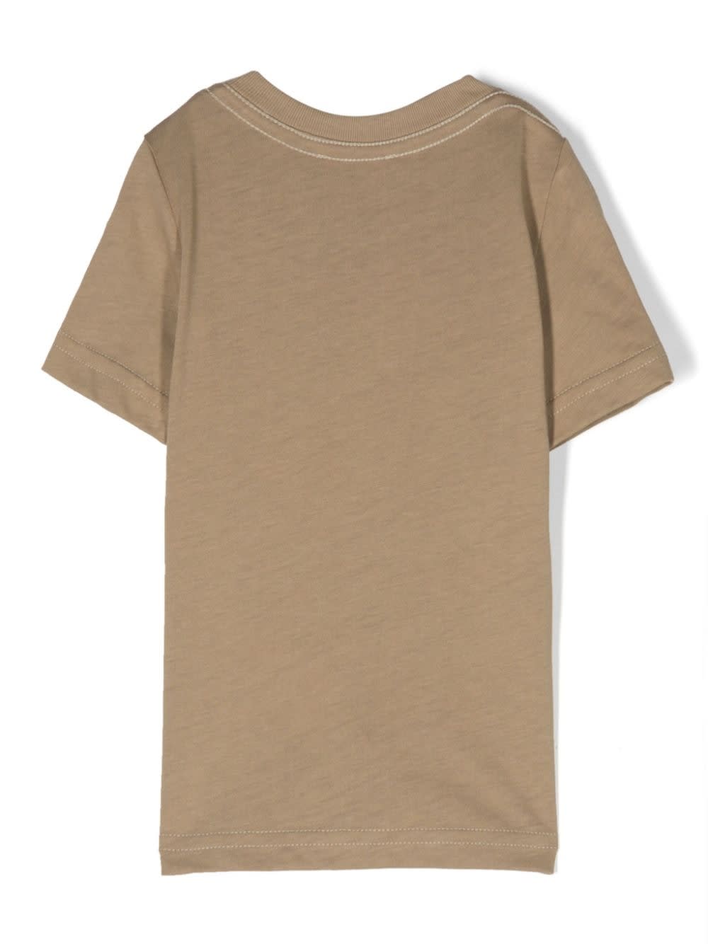 Shop Dsquared2 Cotton T-shirt With Logo Print In Beige