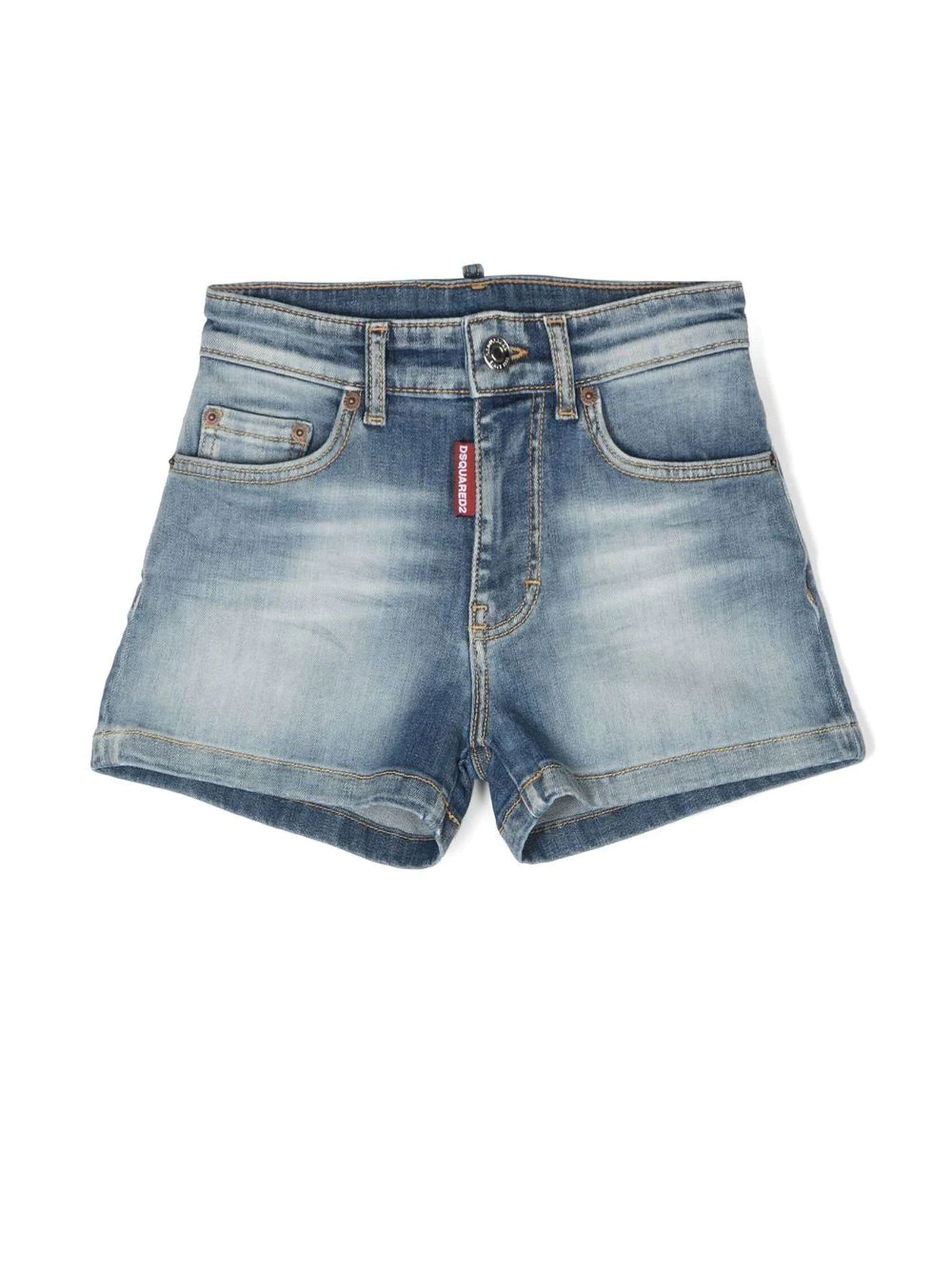 Dsquared2 Stretch Denim Shorts In Denim