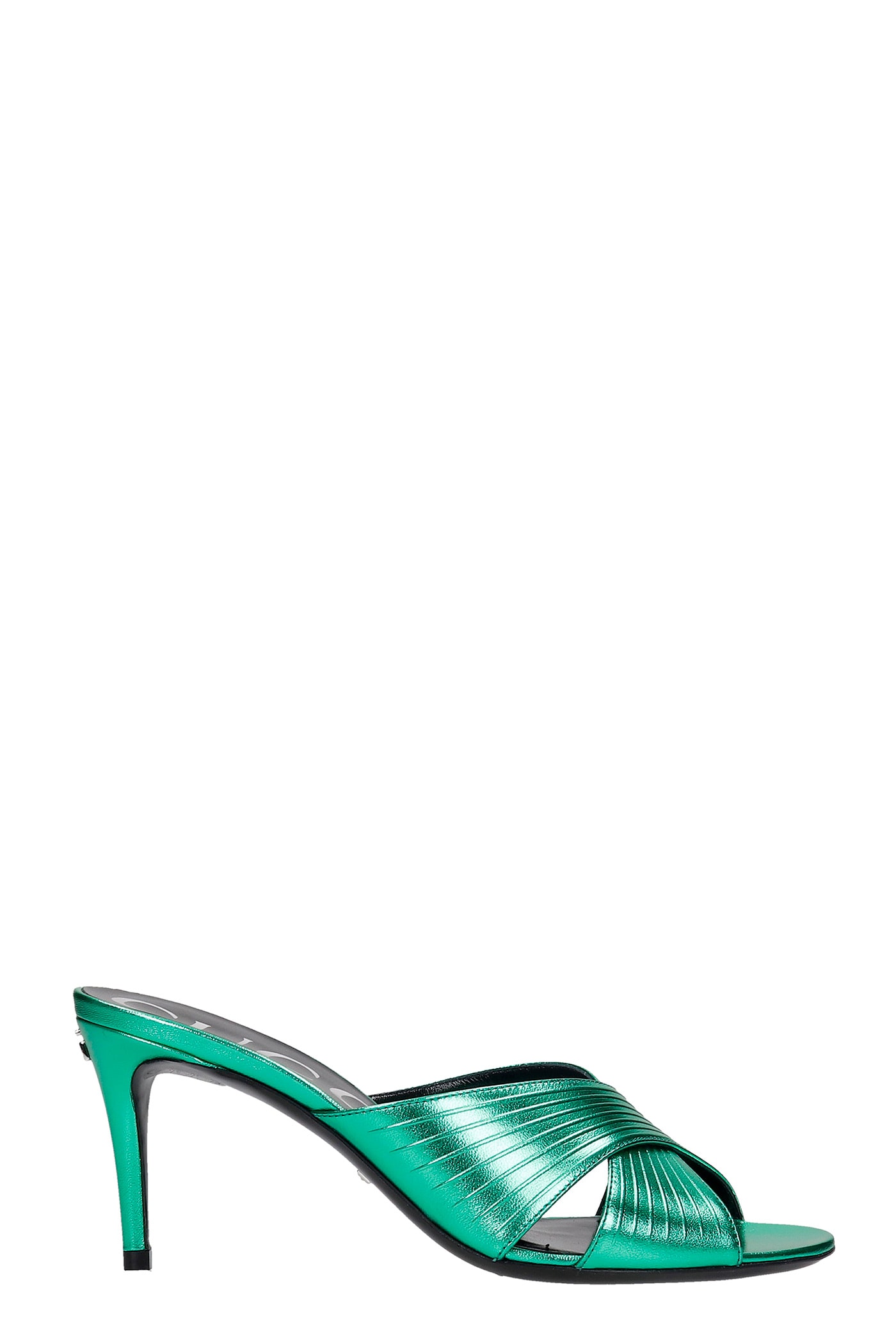 Gucci Sandals In Green Leather