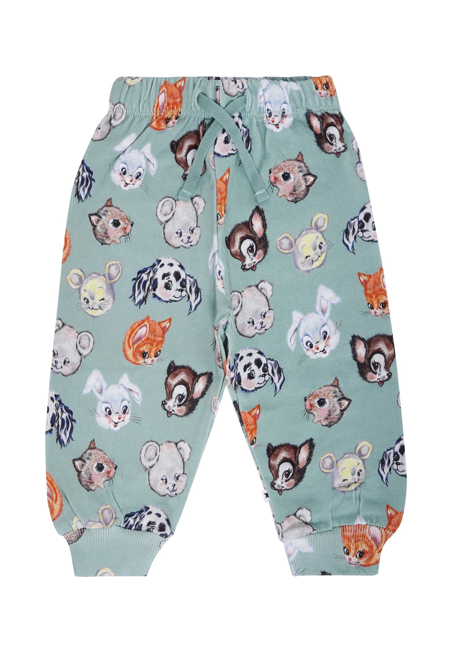 Molo Green Trousers For Babykids With Animal In Green