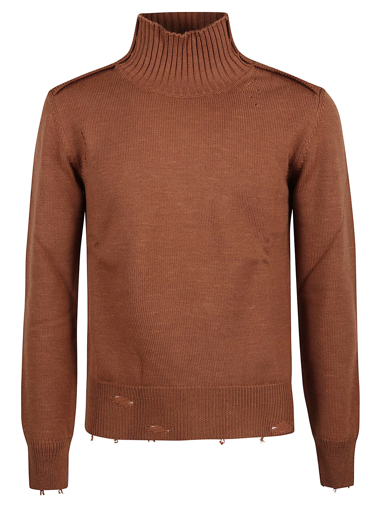 Paolo Pecora Distressed Effect Turtleneck Pullover