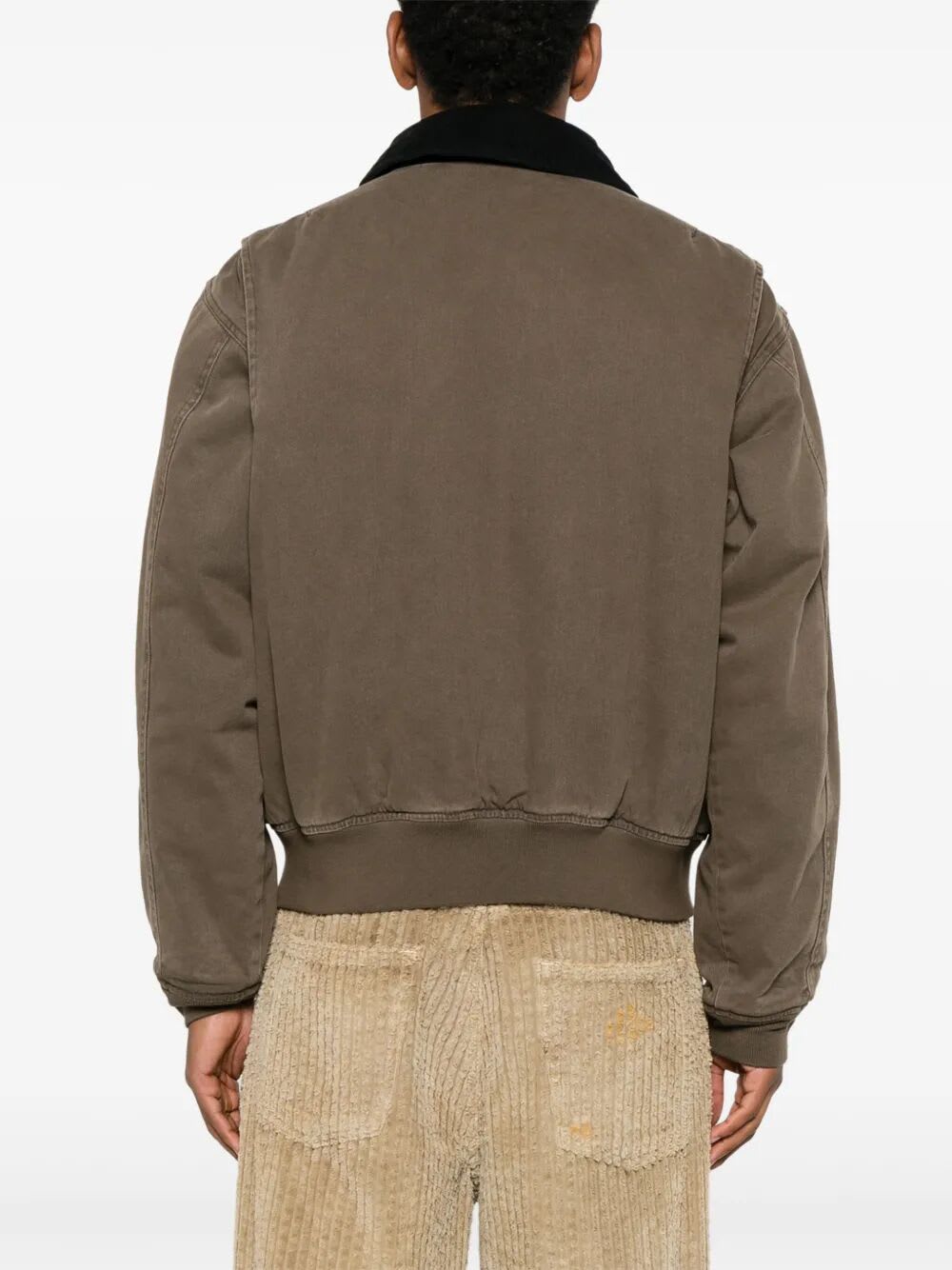 Obey Cwu Corduroy-collar Jacket In Brown