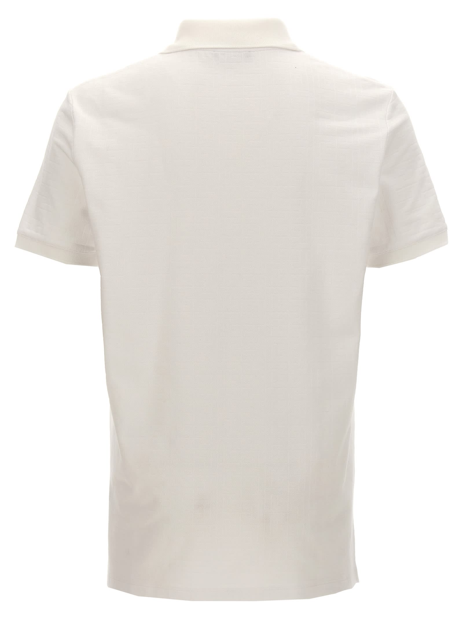 Shop Balmain Monogram Polo Shirt In White