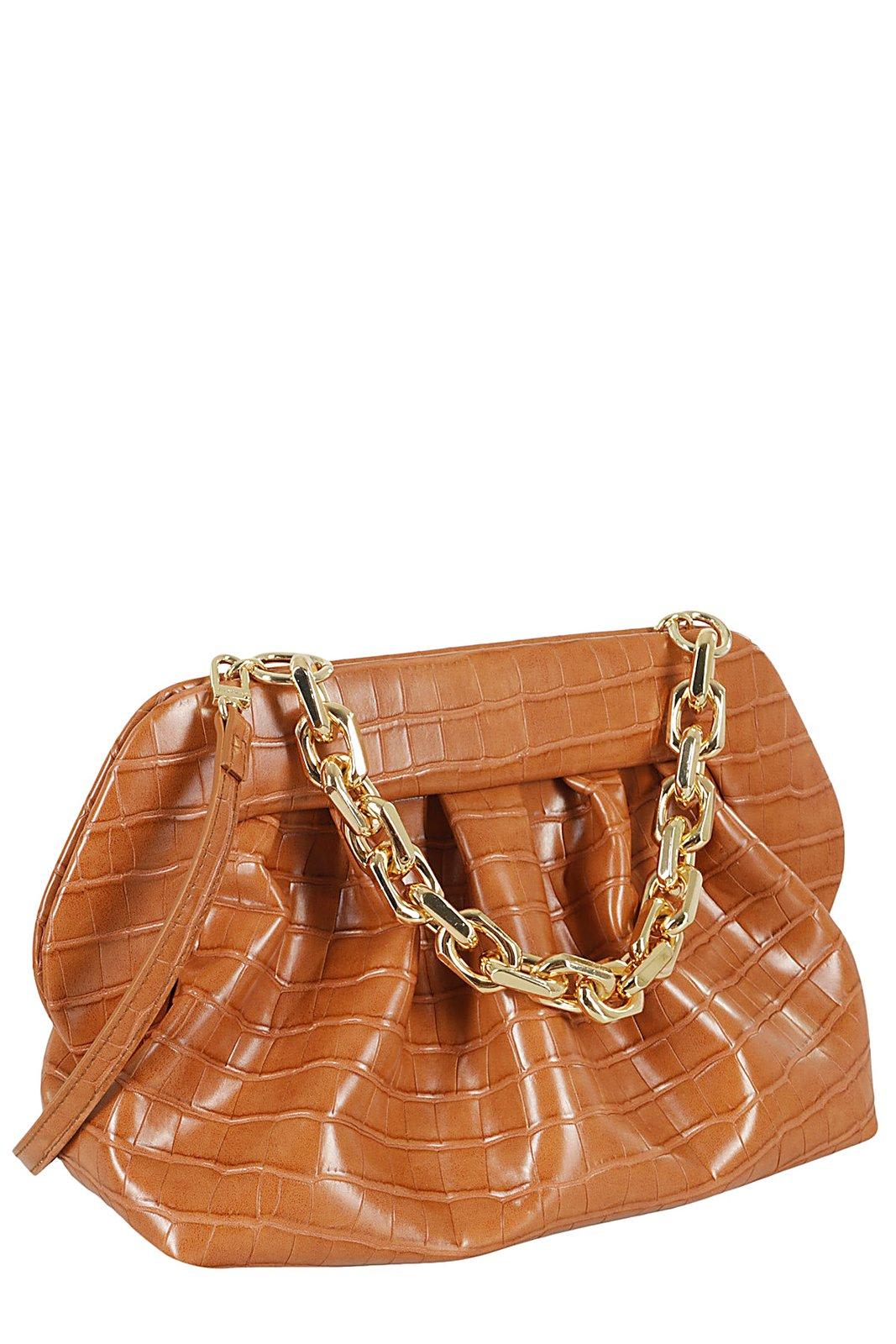 Shop Themoirè Bios Embossed Ruched Clutch Bag  In Caramel