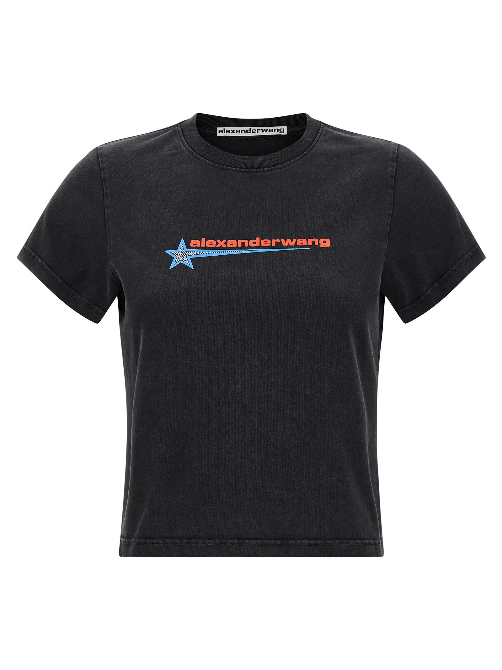 Alexander Wang Shrunken T-shirt In Black