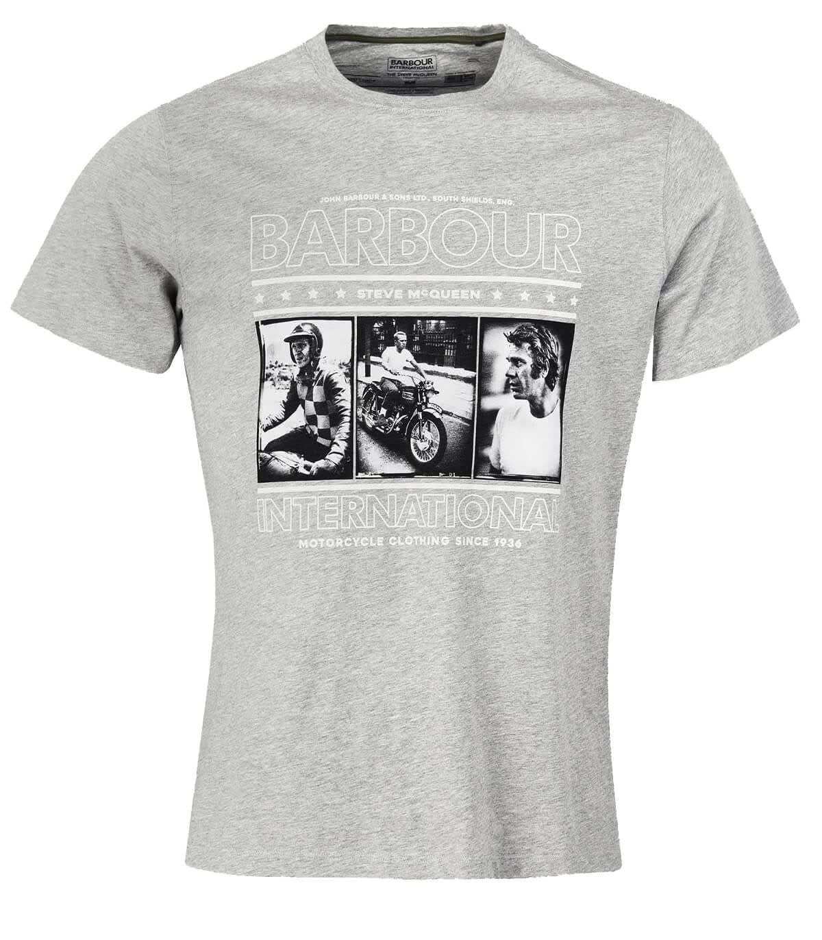 Barbour Reel Steve Mcqueen Melange Grey T-shirt