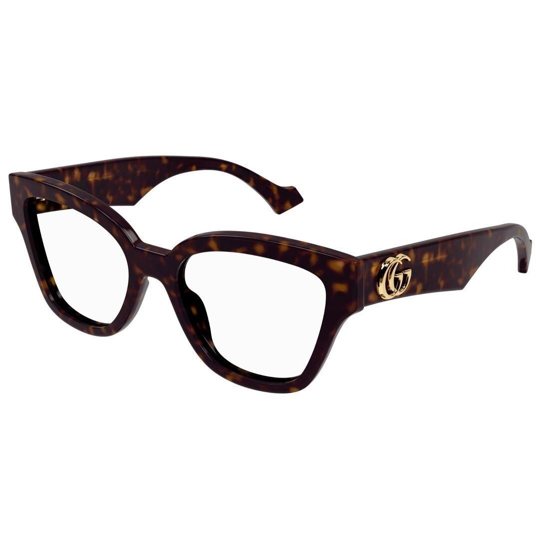 Gucci Double G Round-frame Glasses In 006 Havana Havana Transpa