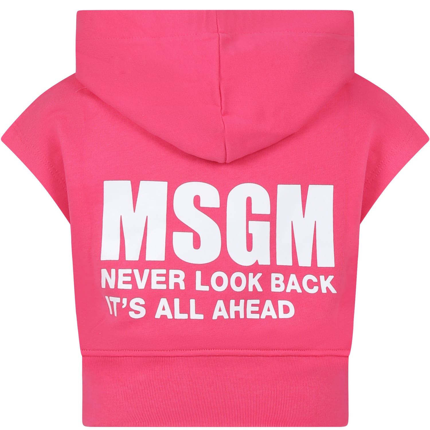 Msgm Kids' Fuchsia Sweatshirt For Girl With Logo And Writing